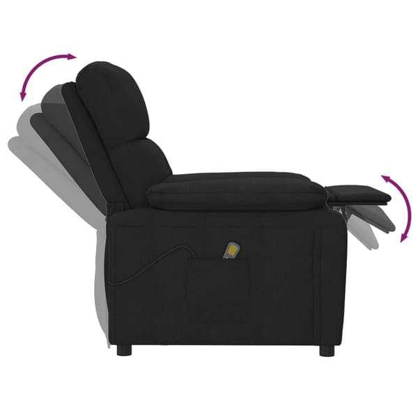 vidaXL Massagefåtölj svart tyg