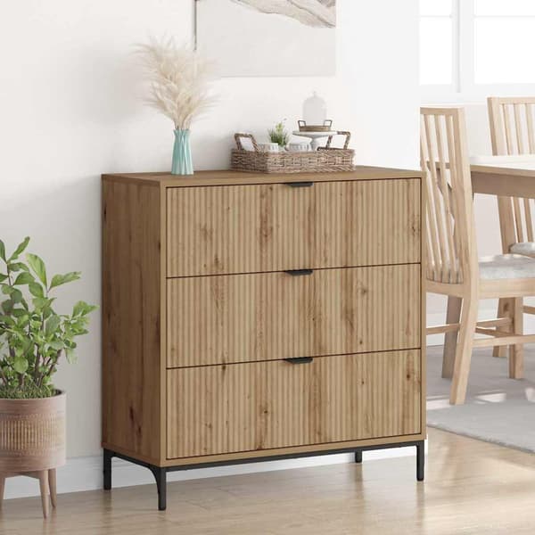 vidaXL Serviesskap Artisan Eik 79,5 x 33 x 82 cm Konstruert tre