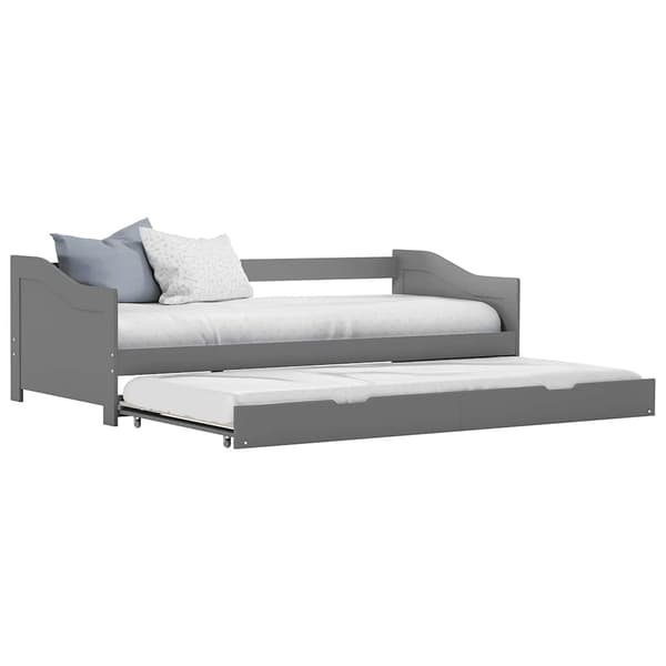 vidaXL Bäddsoffa ram utan madrass grå 90x200 cm