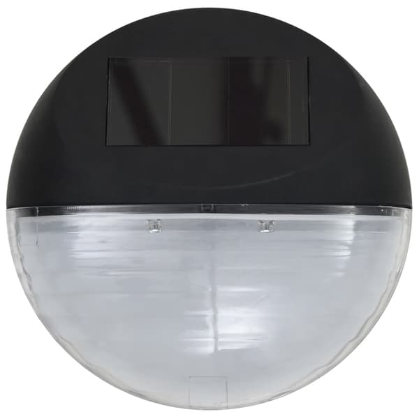 vidaXL Sollampa vägg LED set 12 st rund svart