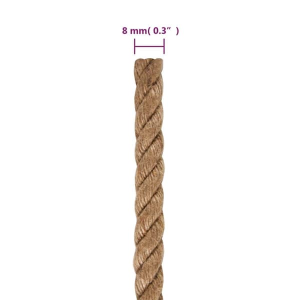 vidaXL Juterep 50 m lång 8 mm tjock