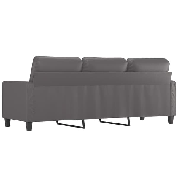 vidaXL 3-sitssoffa grå 180 cm konstläder
