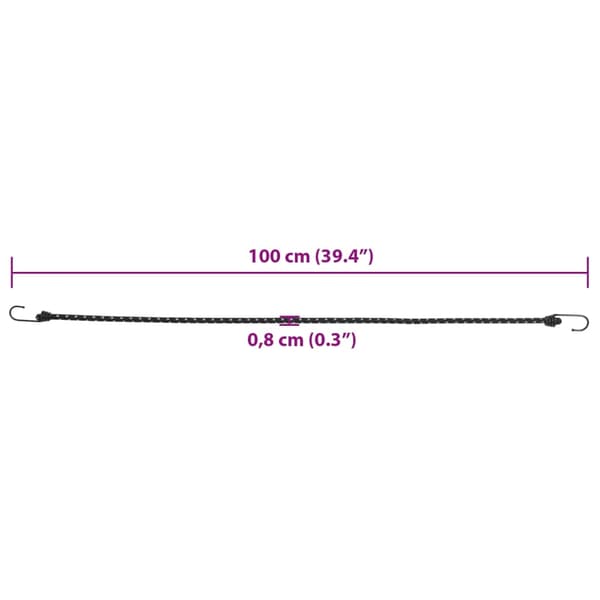vidaXL Stroppar med reflekterande remsor och krokar 50 st 100 cm