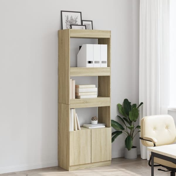 vidaXL Highboard sonoma eik 63x33x180 cm konstruert tre