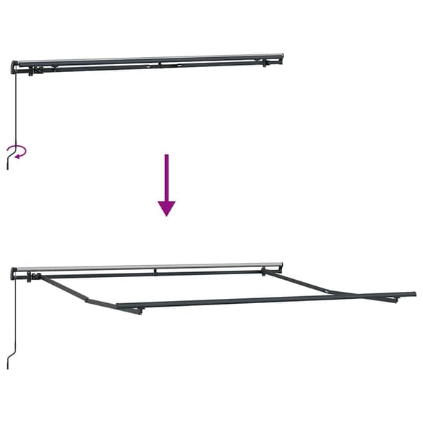 vidaXL Utfällbar markis Grön och Vit 350 x 250 cm Polyester och Stål