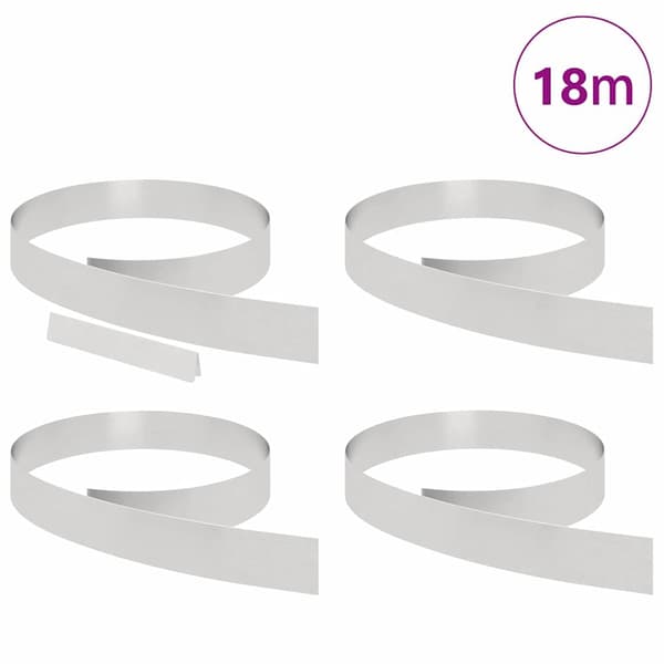 vidaXL Gjerdekant 4 pcs sølv 450 x 0.05 x 15 cm Rustfritt Stål