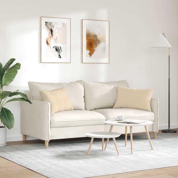 vidaXL Soffkuddar 2 st Kräm 60 x 40 cm tyg