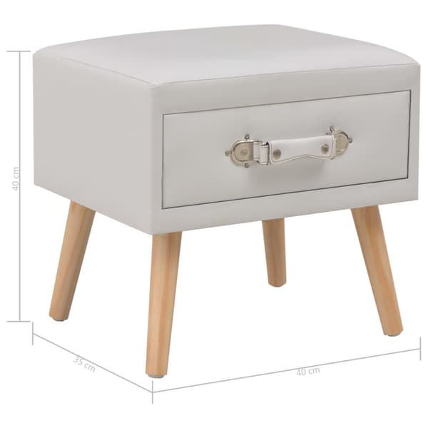 vidaXL Sängbord vit 40x35x40 cm konstläder