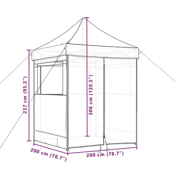 vidaXL Sammenleggbart partytelt pop-up med 4 sidevegger terrakotta