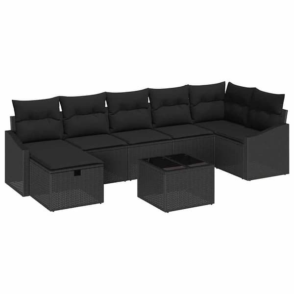 vidaXL Soffset med kudde med lagring 8 pcs konstrotting