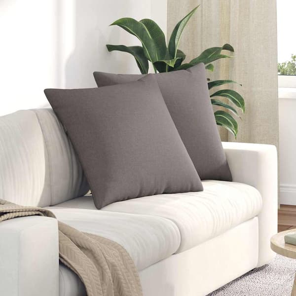 vidaXL Soffkuddar 2 st Gråbrun 60 x 60 cm tyg