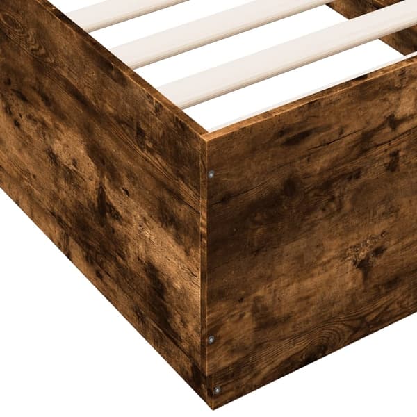 vidaXL Sengeramme røkt eik 90x190 cm konstruert tre