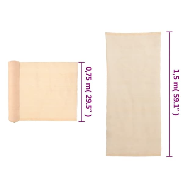 vidaXL Insynsskyddsnät HDPE beige 1,5x50 m