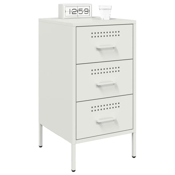 vidaXL Sängbord 2 st vit 36x39x68 cm stål