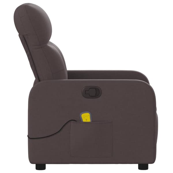 vidaXL Massagefåtölj mörkbrun tyg