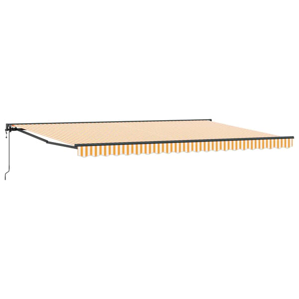vidaXL Markisram Gul och Vit 500 × 300 cm Polyester med PU-beläggning