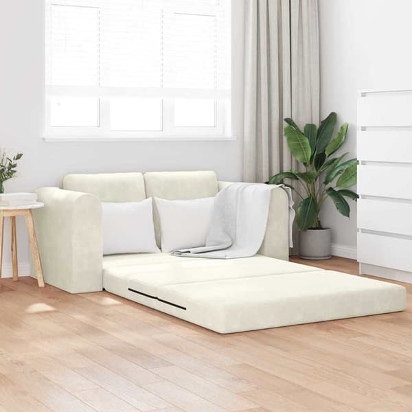 vidaXL Soffsäng Kräm 148 x 71 x 83 cm Sammet