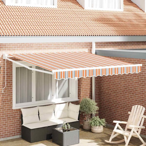 vidaXL Utfällbar markis Flerfärgsdesign 350 x 250 cm