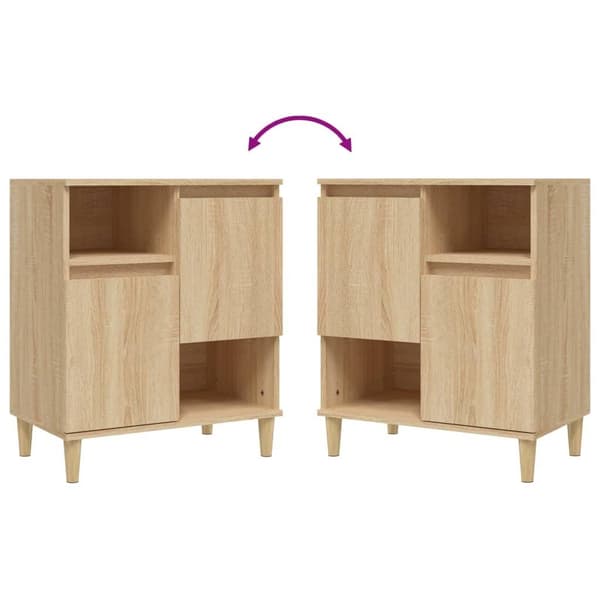 vidaXL Skjenker 3 stk sonoma eik 60x35x70 cm konstruert tre