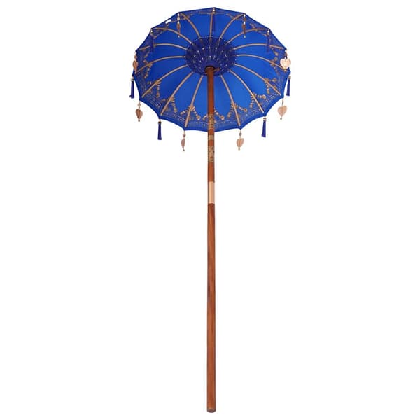 vidaXL Balinesisk Parasol Blå 125 x 125 x 260 cm Bomull