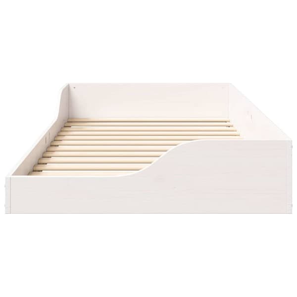 vidaXL Sängram Vit 90 x 190 cm Massiv furu