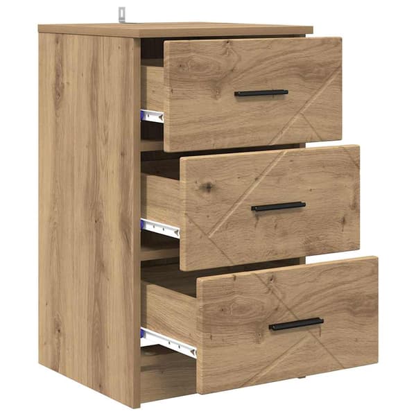 vidaXL Nattbordskap artisan eik 38 x 38 x 66 cm Konstruert tre