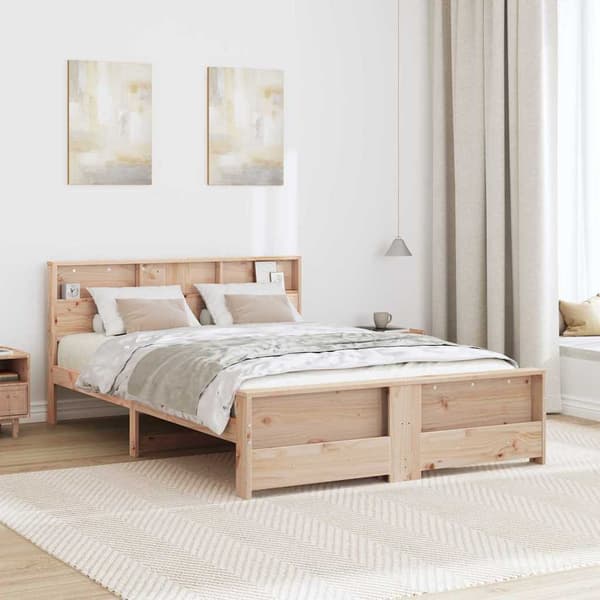 vidaXL Sengestamme med hodegjerde Brun 150 x 200 cm Konstruert tre