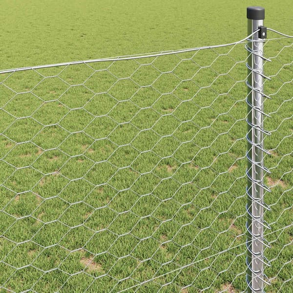 vidaXL Hexagonstängsel Silver 1 x 10 m Galvaniserat stål