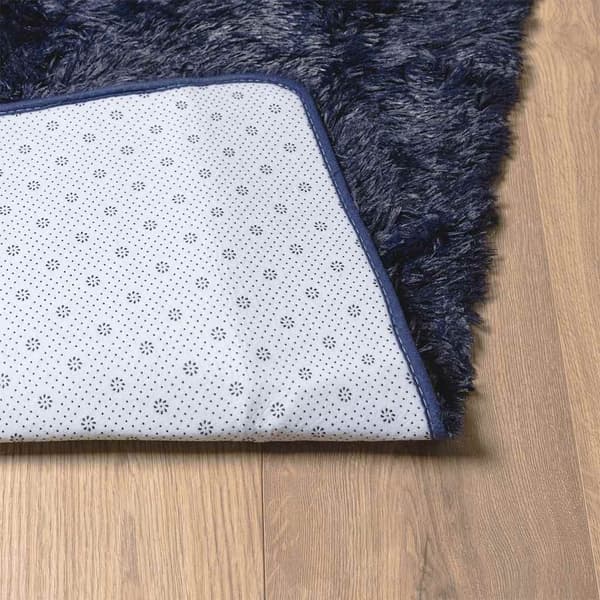 vidaXL Ryamatta med lång lugg NAVARRA marinblå 240x240 cm polyester