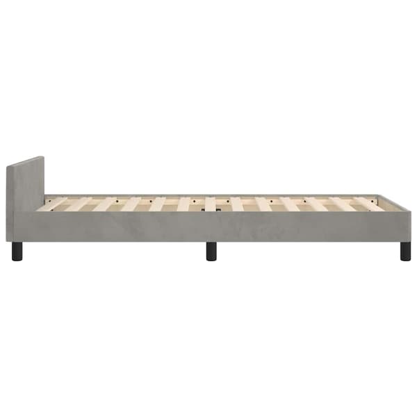 vidaXL Sängram utan madrass ljusgrå 90x200 cm sammet