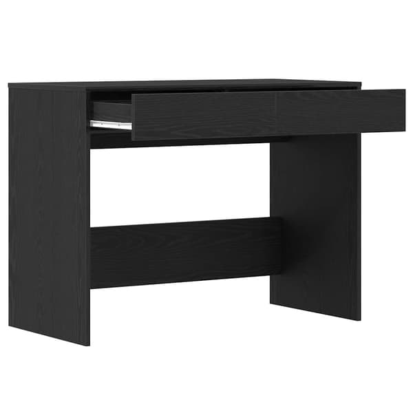 vidaXL Skrivebord svart eik 101x50x76,5 cm konstruert tre