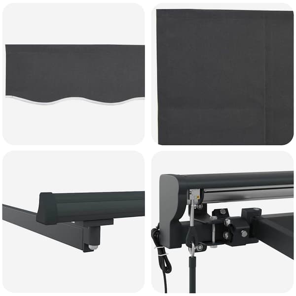 vidaXL Utfällbar markis Antracit 400 × 300 cm Polyester och aluminium