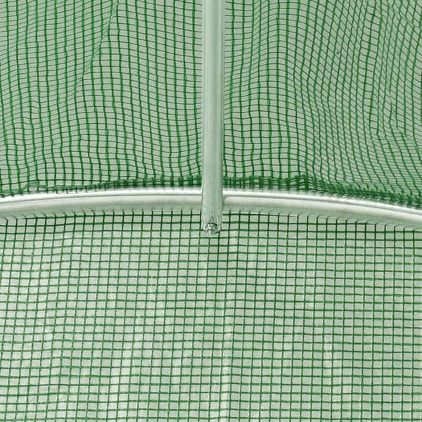 vidaXL Växthus med stålram grön 32 m² 16x2x2 m