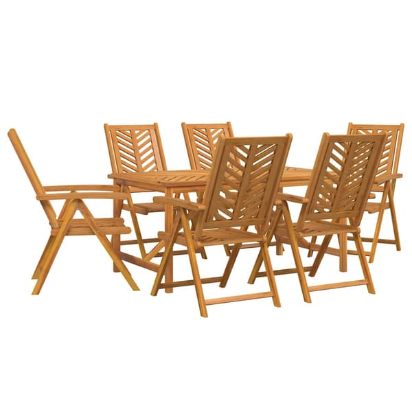 vidaXL Hage Spisegruppe 7 pcs Brun Solid akasietre
