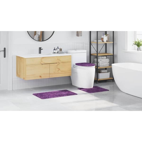 vidaXL Badematte 3 pcs Lilla 50 x 50 cm Polypropen