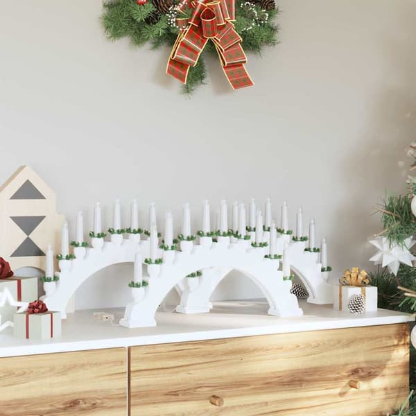 vidaXL Julelys Bue med 10 LED Lys 3 pcs Hvit 47 x 5 x 29 cm