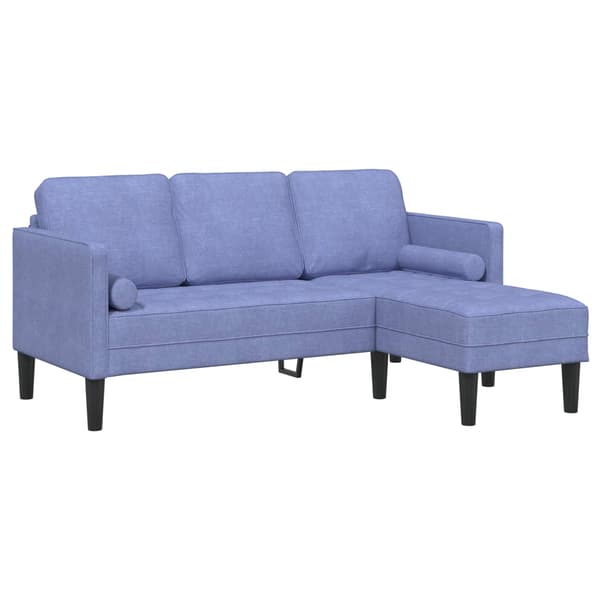 vidaXL Soffset med kudde 2 pcs Jeansblå Polyester