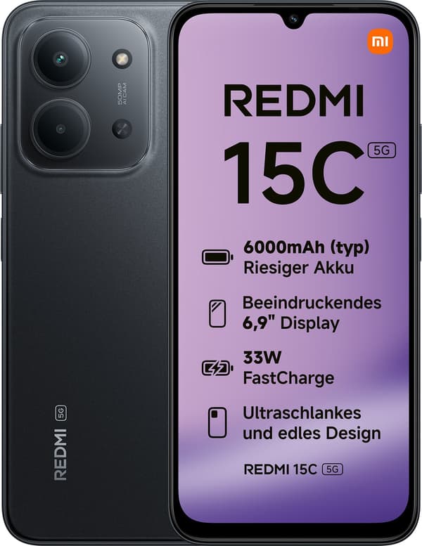 Xiaomi Redmi 15C 5G - 128 GB -Midnight Black