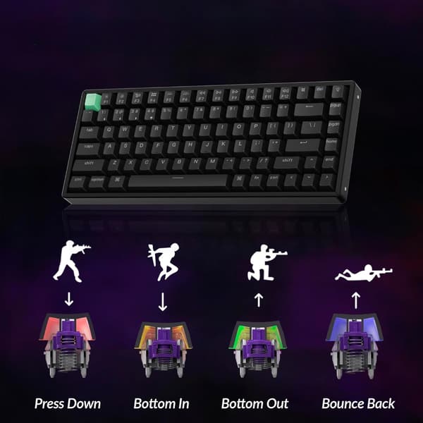 Keychron K2 HE Trådløst Magnetisk Tastatur / Standard Version / Black / Nebula Switch