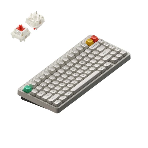 NuPhy Node 75 trådlöst mekaniskt tangentbord QWERTY US - High, Lunar White, Red Max