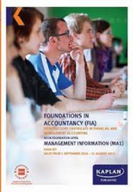 MA1 - MANAGEMENT INFORMATION - EXAM KIT