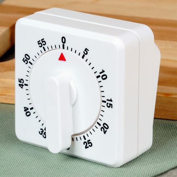 Köks timer - ORION - 7x7x5 cm - Vit - Stabil bas - Batterifri