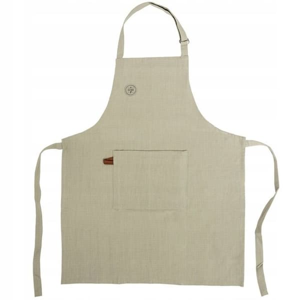 Köksförkläde - GRÖN - Justerbar bomull - Beige - 86 cm