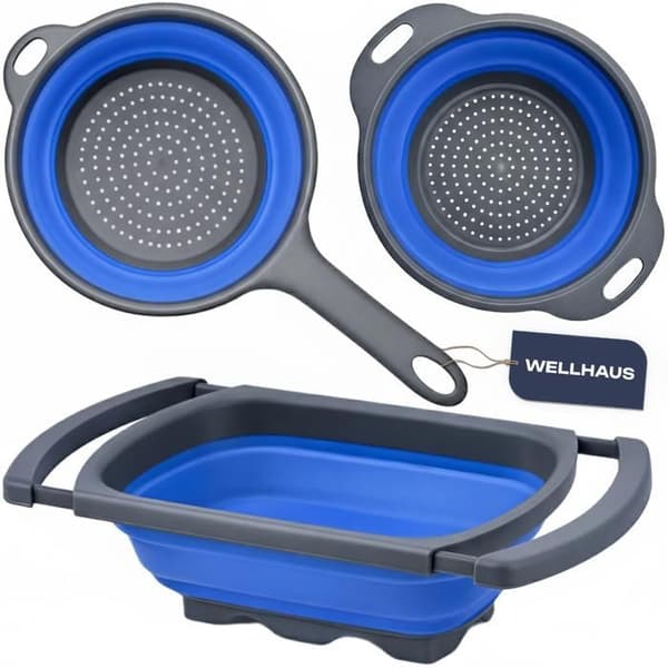 Fällbara köksbowlset - NELIPS - NELIPS - Blå - Fällbara - Set om 3