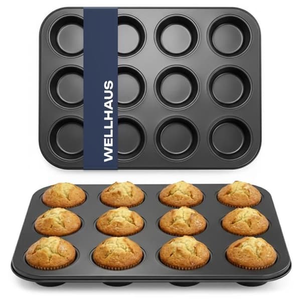 Muffinsform 12 hål svart - bakverk