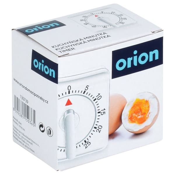 Köks timer - ORION - 7x7x5 cm - Vit - Stabil bas - Batterifri