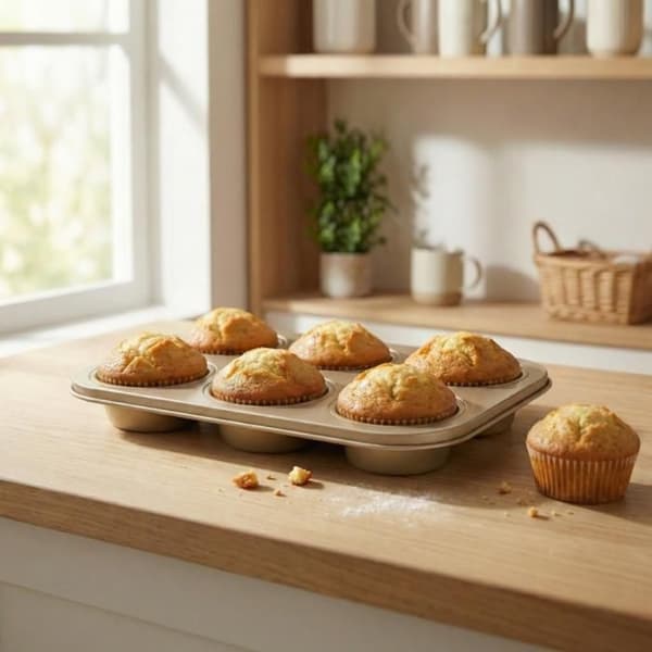 Muffinsform 6 hål guld - bakverk