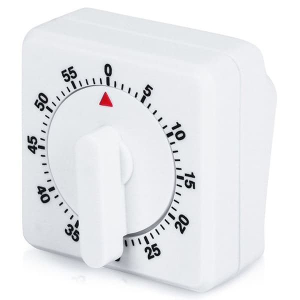 Köks timer - ORION - 7x7x5 cm - Vit - Stabil bas - Batterifri