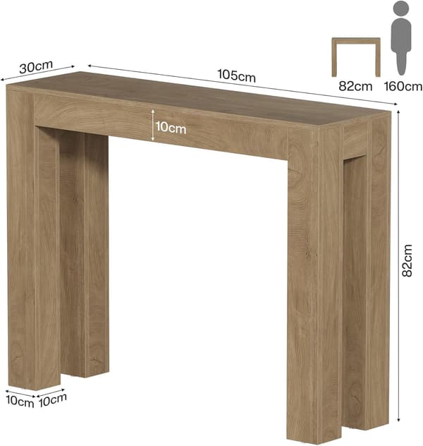 Tribesigns Konsolbord, 105×30×82 cm, Ljusbrun