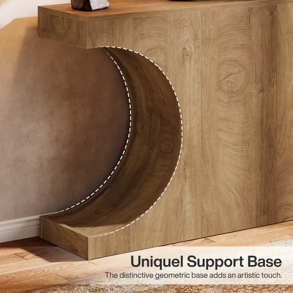 Tribesigns Konsolbord, 105×30×80 cm, C-Formade Ben, Brunt